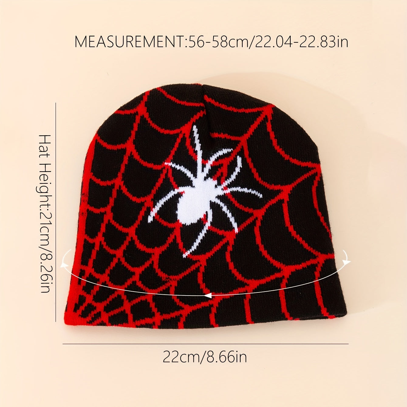 Fashionable Windproof Knit Beanie Hat With Print Autumn Winter Ski Cold Hat