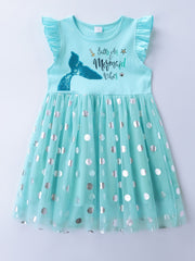 Toddler Girls Mermaid Tail Mesh Dress for Beach Vacation