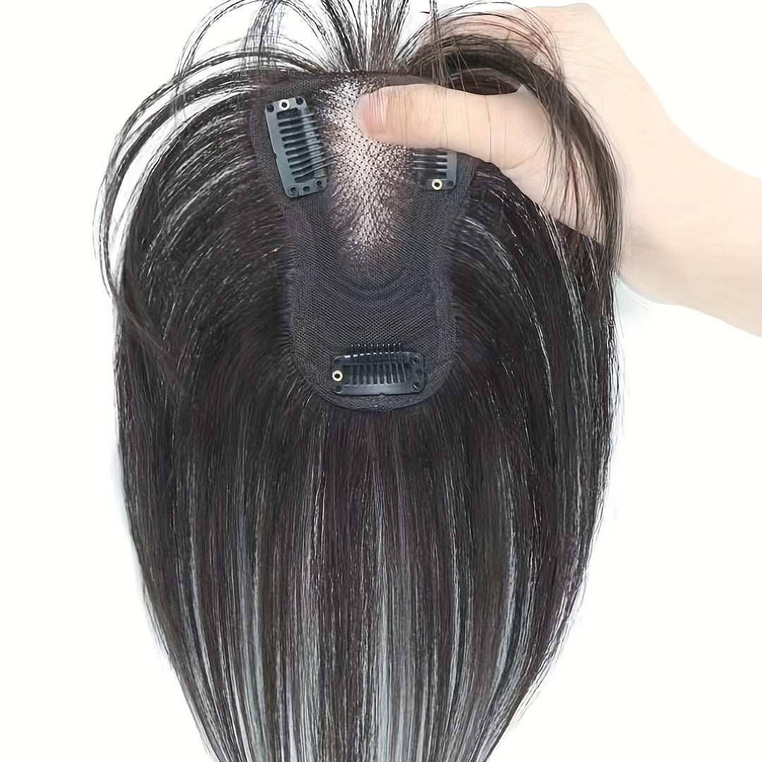 Human Hair Topper Middle Parting Clip In Hair Piece