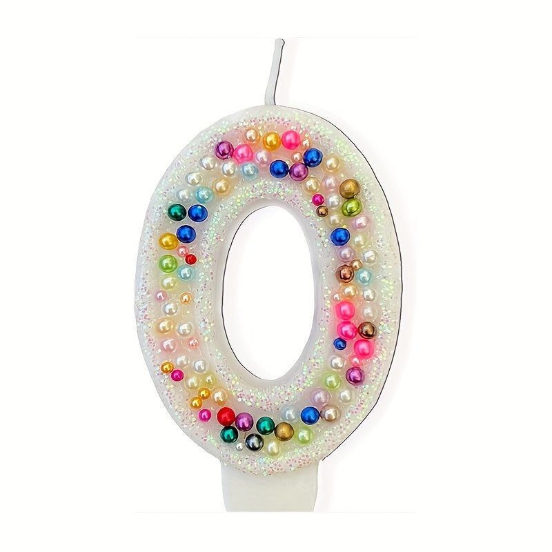 1pc Pearl Sequin Number Candle Party Supplies Birthday Cake Cupcake Holiday