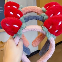 Strawberry Face Wash Hair Band Plush Head Band