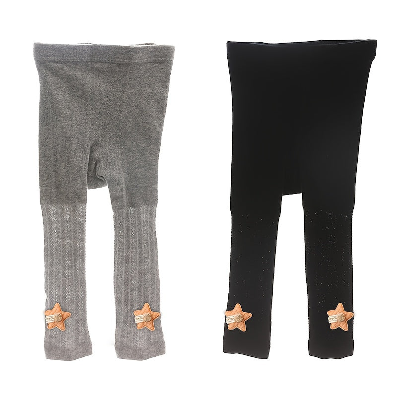 2pcs Cartoon Pattern Leggings for Baby Girls