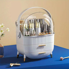 Dustproof Cosmetic Storage Box Covered Desktop Lipstick & Skin Care Shelf