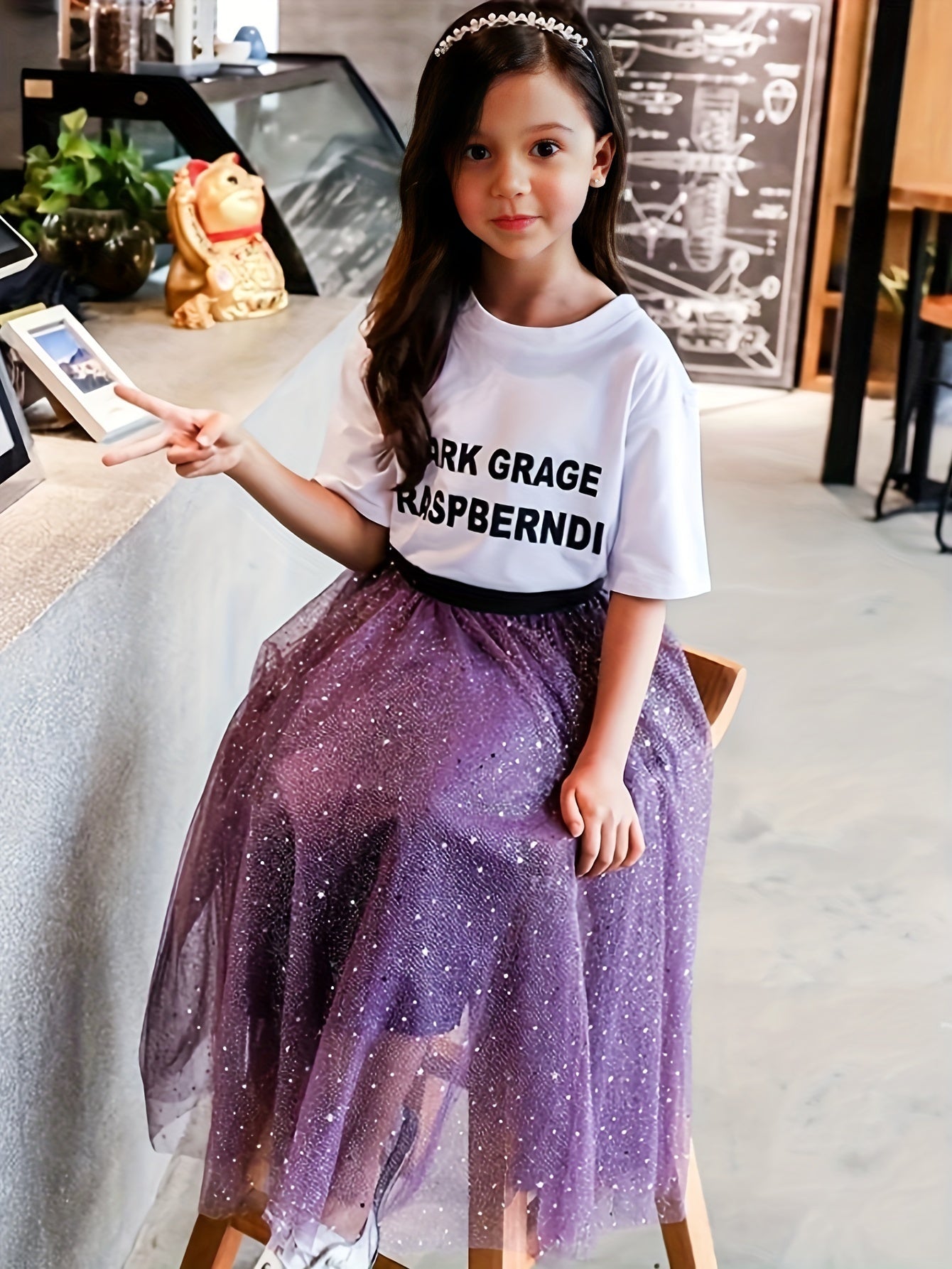Sequins High Waist Fairy Skirt Tulle Skirt For Casual Outfit