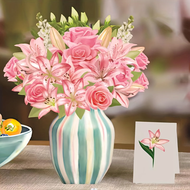 3D Flower Bouquet Pop Up Card for Any Occasion