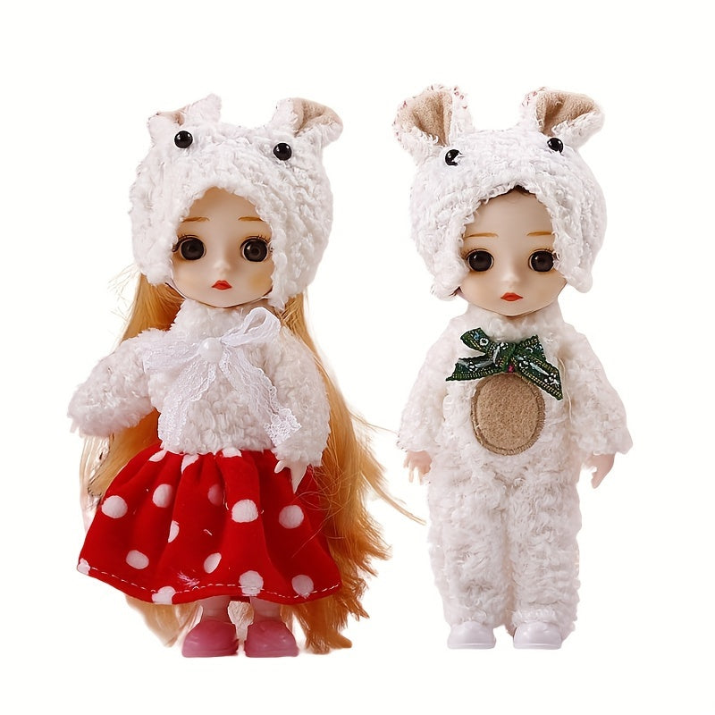 Lovely Couple Dolls Christmas Gift Decoration Movable Simulative Joint Dolls Set