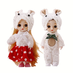 Lovely Couple Dolls Christmas Gift Decoration Movable Simulative Joint Dolls Set