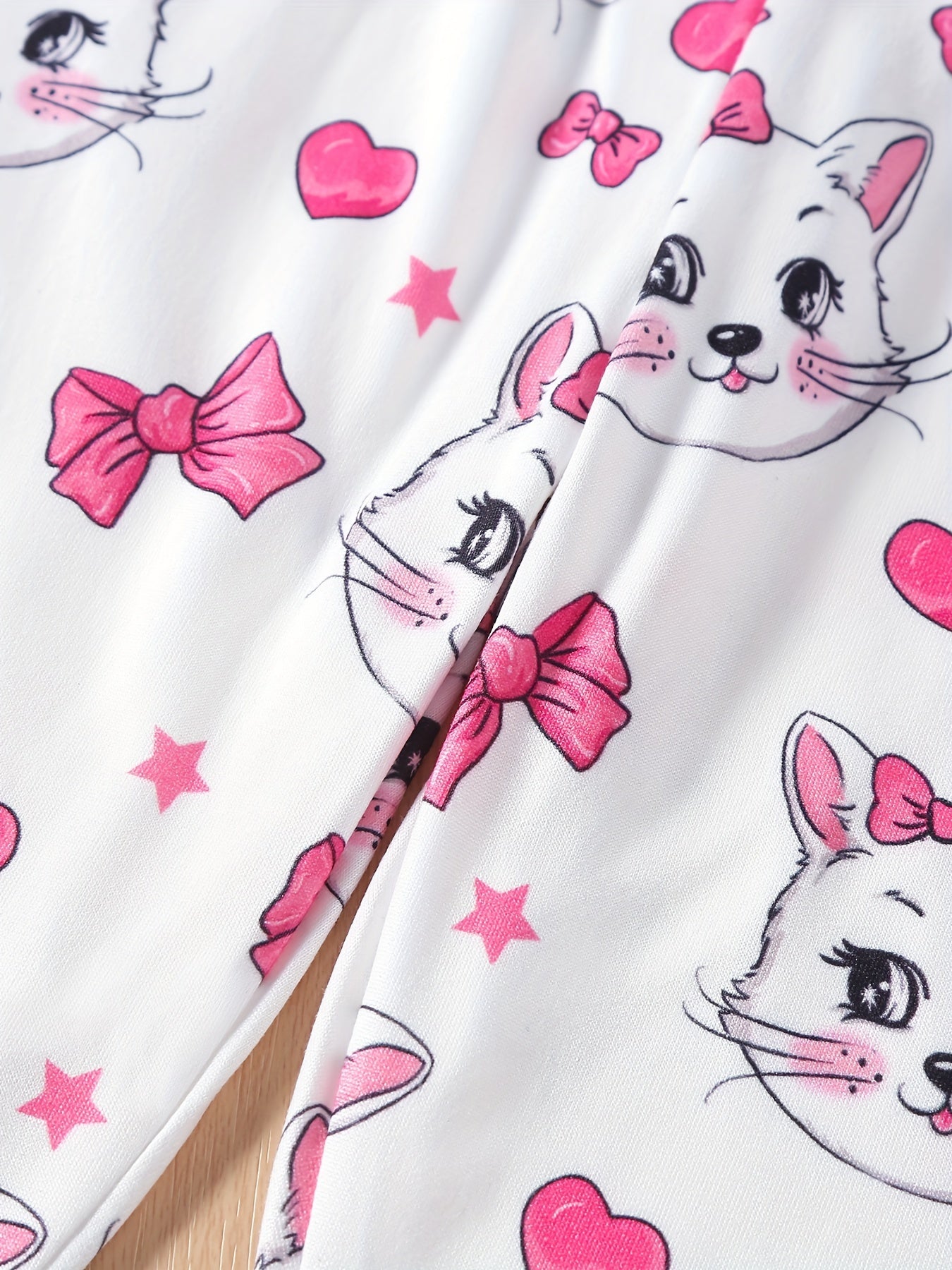 Girls' Kitty Full Print Casual Pants Leggings For Outwear Ankle Length Kids