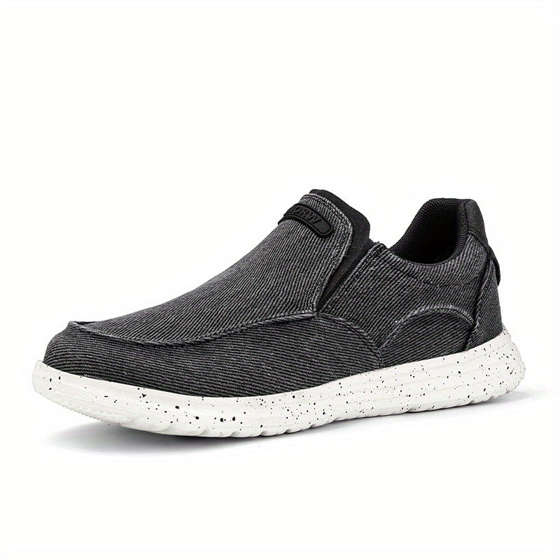 Men's Breathable Slip-On Canvas Loafer Shoes Lightweight Non-Slip