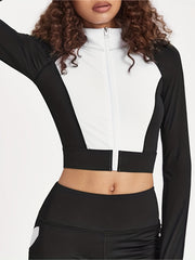 Zipper Yoga Jacket with Thumb Hole for Women
