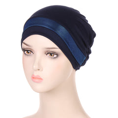 Glitter Bandana Cap Turban for Women, Hijab Cap Wrap Headscarf