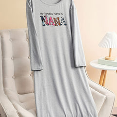Leopard Letter Graphic Lounge Dress