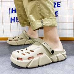 Men's Platform Clogs Hollow Out Garden Shoes