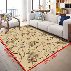 Modern Floral Area Rug Non Shedding Floor Carpet for Living Room - Machine Washa