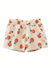 Girls Fruit Print Summer Shorts