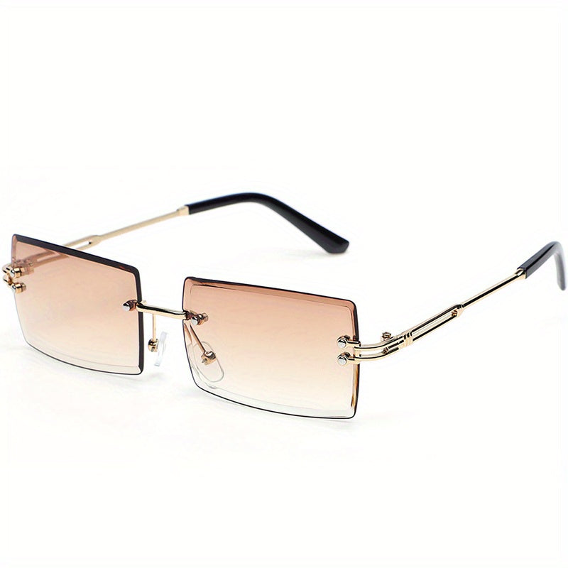 Frameless Square Sunglasses Men's Casual Mixed Sunglasses