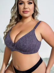 Women's Plus Size Floral Jacquard Bra Set - 3 Pack