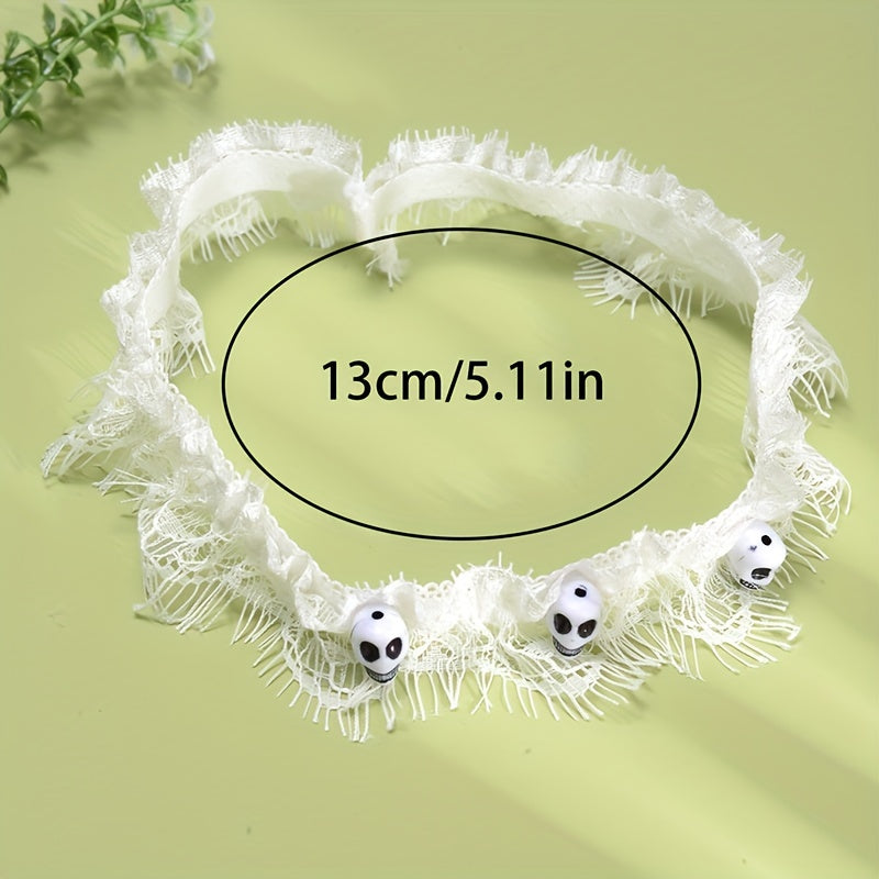 Halloween Skull Garter Lace Belt - Leg Straps Women's Accessory