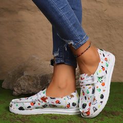 Ghost Pumpkin Pattern Skate Shoes Soft Comfortable Canvas Sneakers