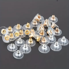 100pcs Stainless Steel Earring Back Plugs - Jewelry DIY Accessories