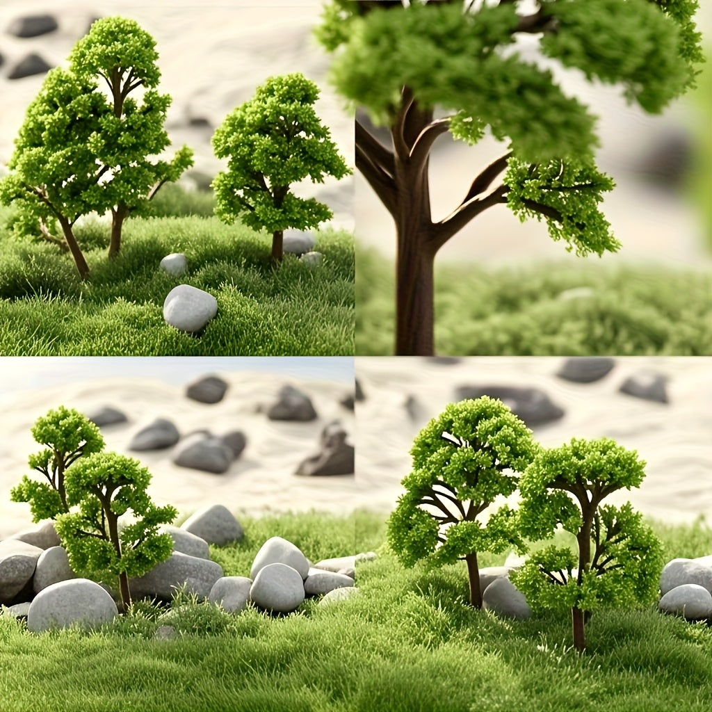 Mini Model Trees Toy House Decoration Garden Home Furnishings Plastic Leaf Trees