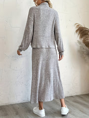 High Neck Jumper & Skirt 2 Piece Set