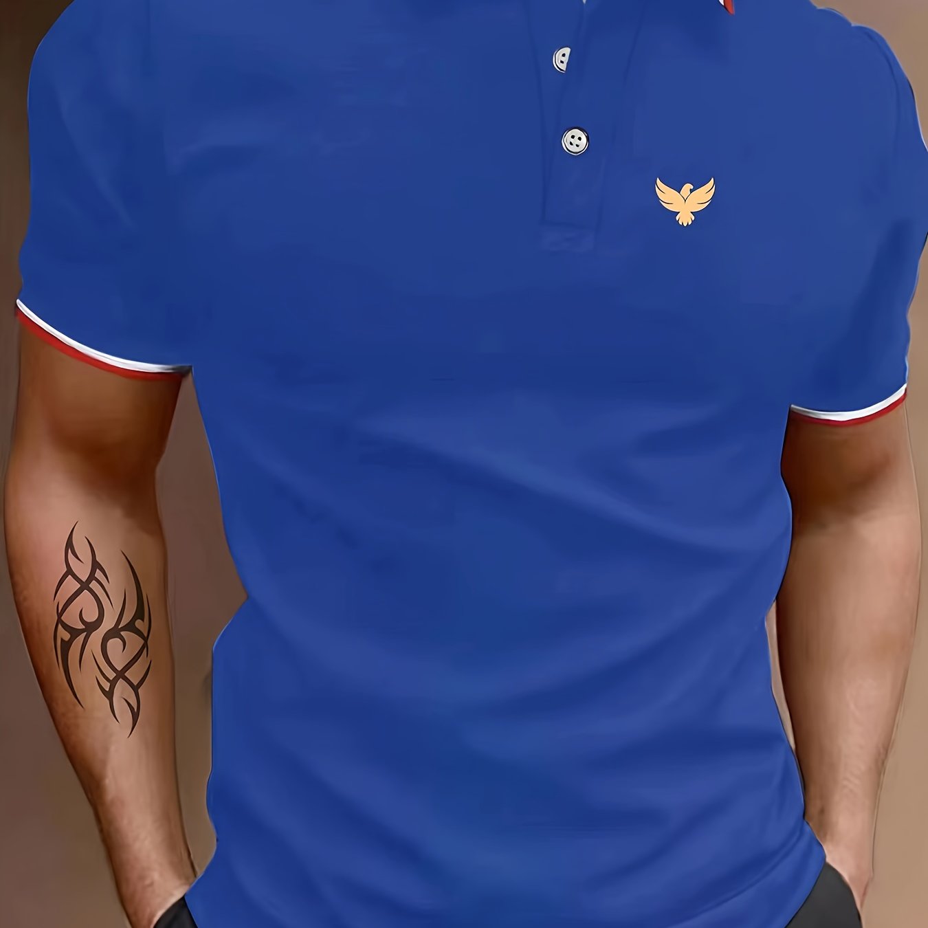 EAGLE Men's Golf Short Sleeve Shirt Breathable Sports Top