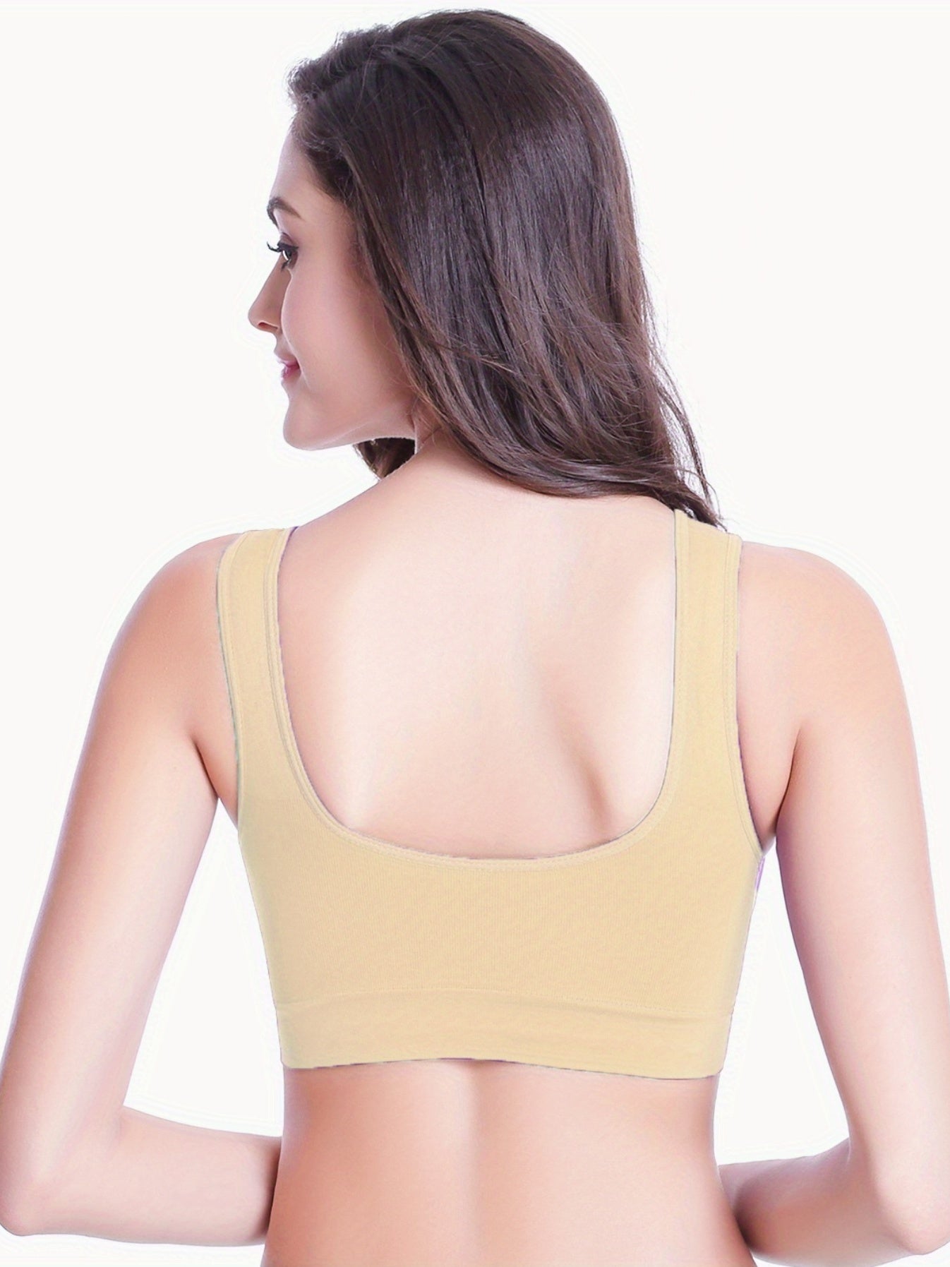 3pcs Wireless Sports Bras Comfy & Breathable Running Yoga Tank Bra
