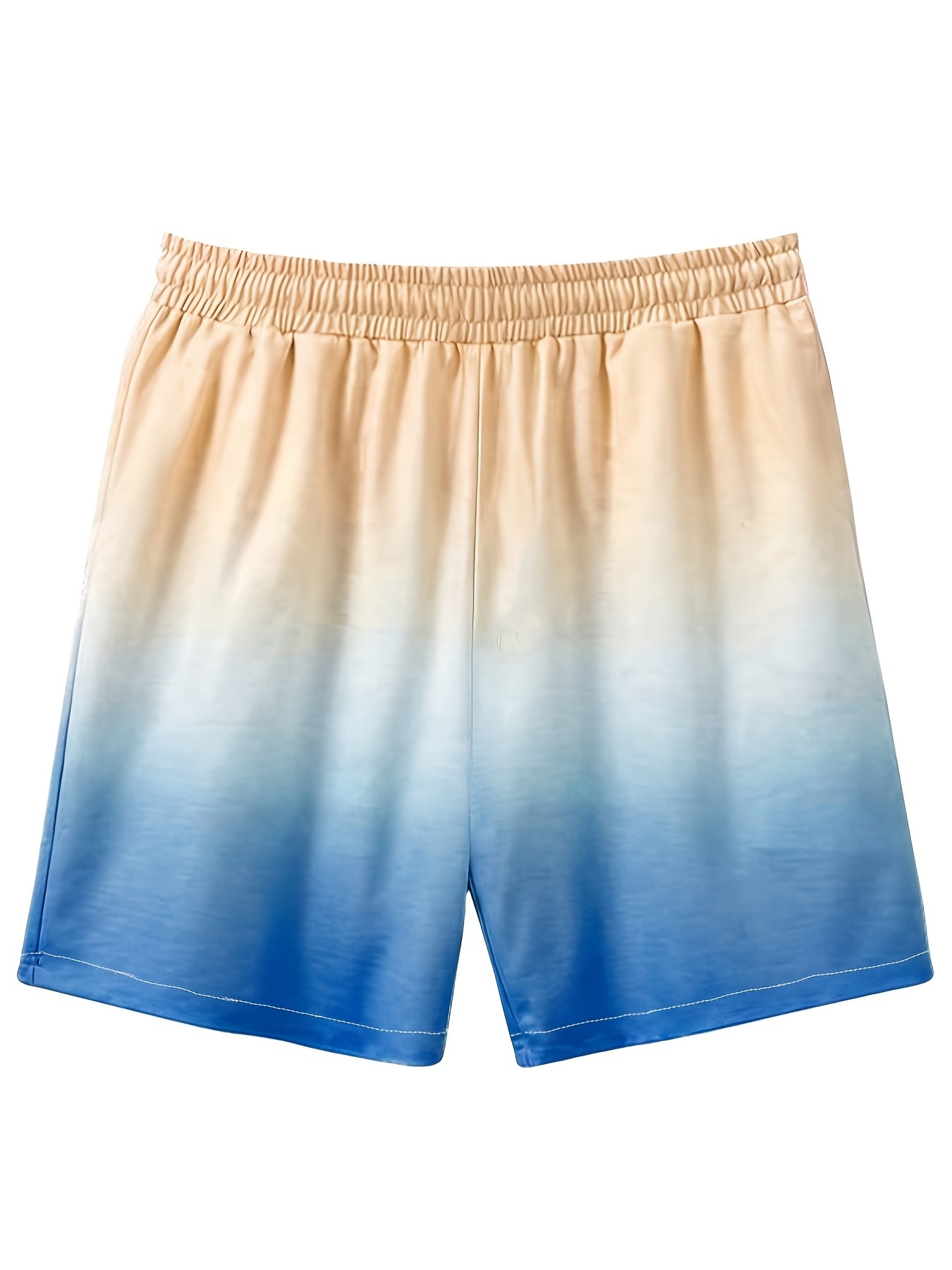 Quick Dry Gradient Men's Beach Shorts Drawstring Swim Trunks
