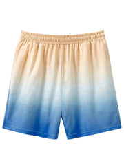Quick Dry Gradient Men's Beach Shorts Drawstring Swim Trunks