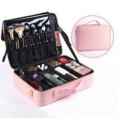 Large Capacity Travel Makeup Case with Adjustable Dividers
