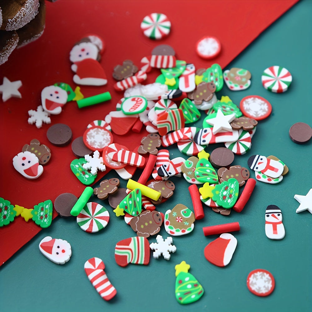Christmas Clay Slices Resin Mold Filler Snowman Gingerbread Snowflake Shaker Jew