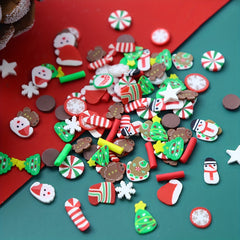 Christmas Clay Slices Resin Mold Filler Snowman Gingerbread Snowflake Shaker Jew