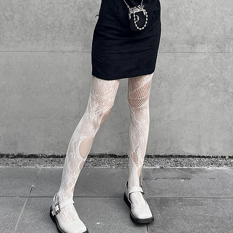Jacquard Fishnet Tights High Waist Pantyhose