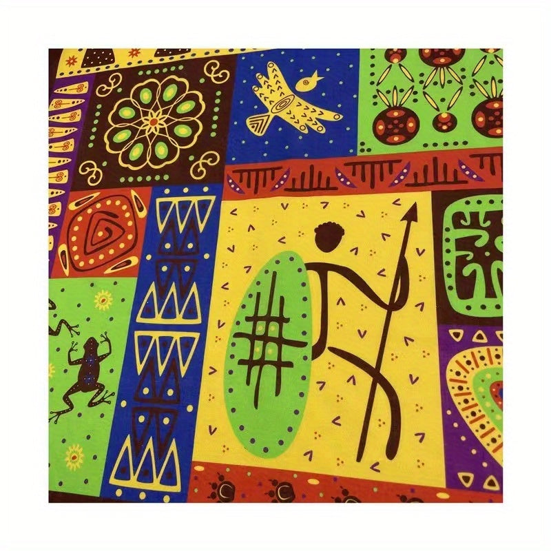 Soft African Tribal Headscarf Geometric Pattern Machine Washable for Halloween