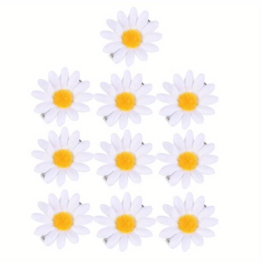 10pcs Baby Girls Daisy Hair Clips Princess Decorative Accessories