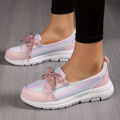 Women's Mesh Lace Up Slip on Walking Shoes Casual Flats