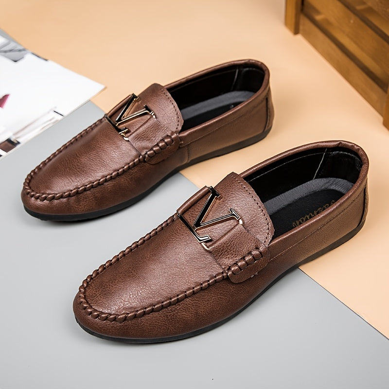 Men's Comfy Moc Toe Loafer Shoes Slip On Non-slip