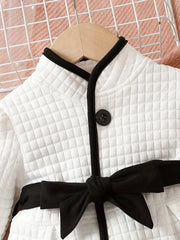 Baby Girls Thermal Belted Dress Set Princess Coat Cardigan