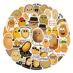 60pcs Potato Graffiti Stickers for Guitar Luggage Waterproof DIY Stickers