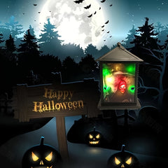 Halloween Dynamic Wooden Carved Wall Decoration Lamp