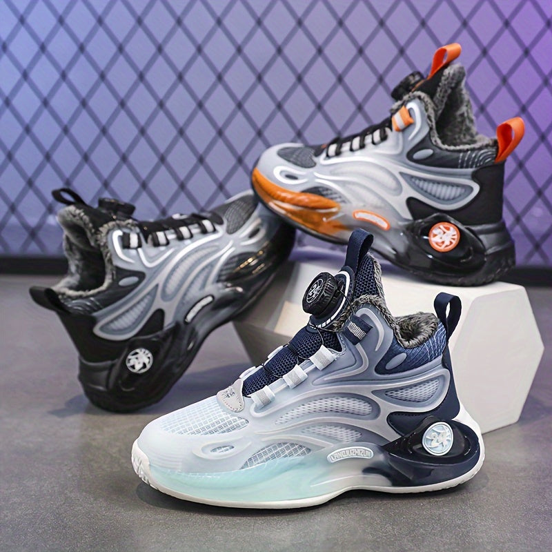 Boy's Chunky Shoes with Rotating Buckle Soft Sole Sneakers