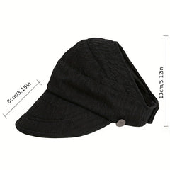Backless Ponytail Sun Hat Lace Embossed UV Protection Travel Beach Hats