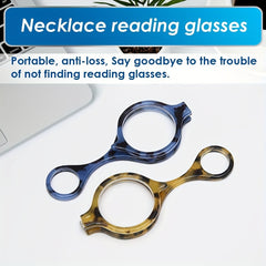 Tortoiseshell Foldable Reading Glasses Lightweight Necklace Readers