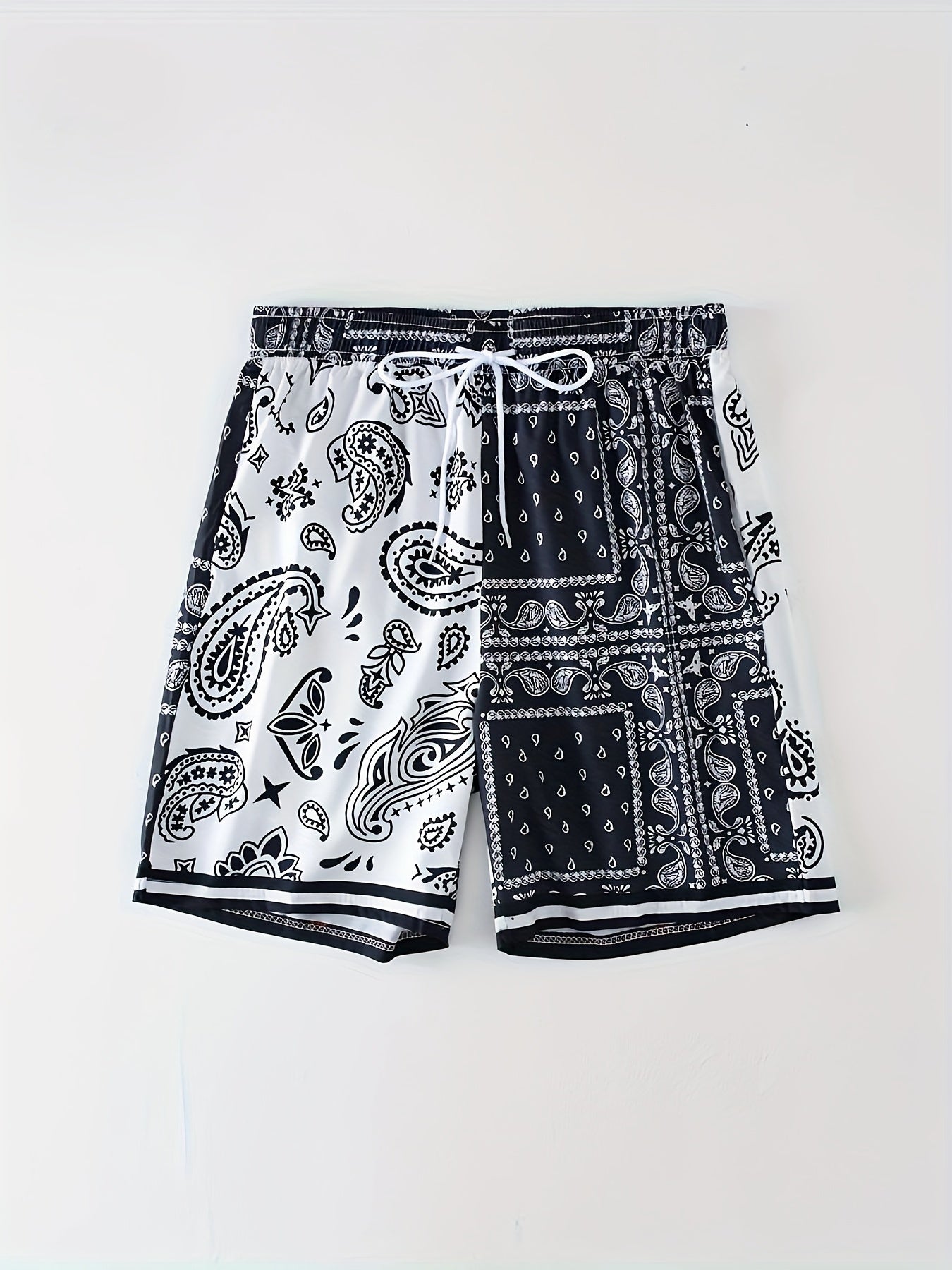 Men's Bandana Pattern Drawstring Shorts