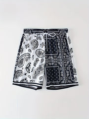 Men's Bandana Pattern Drawstring Shorts