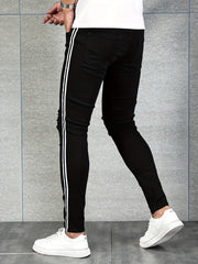 Men's Slim Fit Ripped Jeans Medium Stretch Denim Pants
