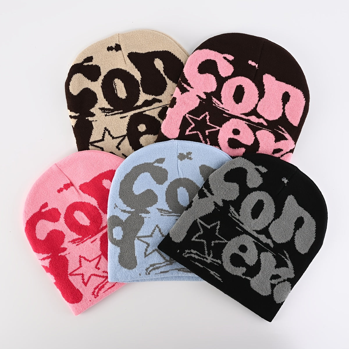Y2K Hip Hop Beanie Unisex Knit Cap Warm Winter Ski Hat