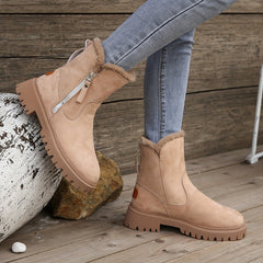 Women's Winter Thickened Warm Snow Boots Comfortable Zipper Snow Boots