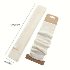 Women's Solid Rib Knit Leg Warmers Knee High Socks